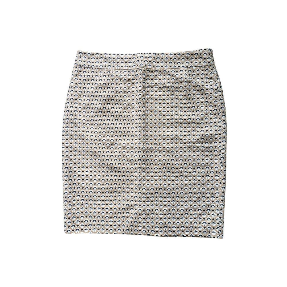 NWT Ann Taylor Pencil Skirt Womens 10 Beige Cotton Career Work Coastal Mature